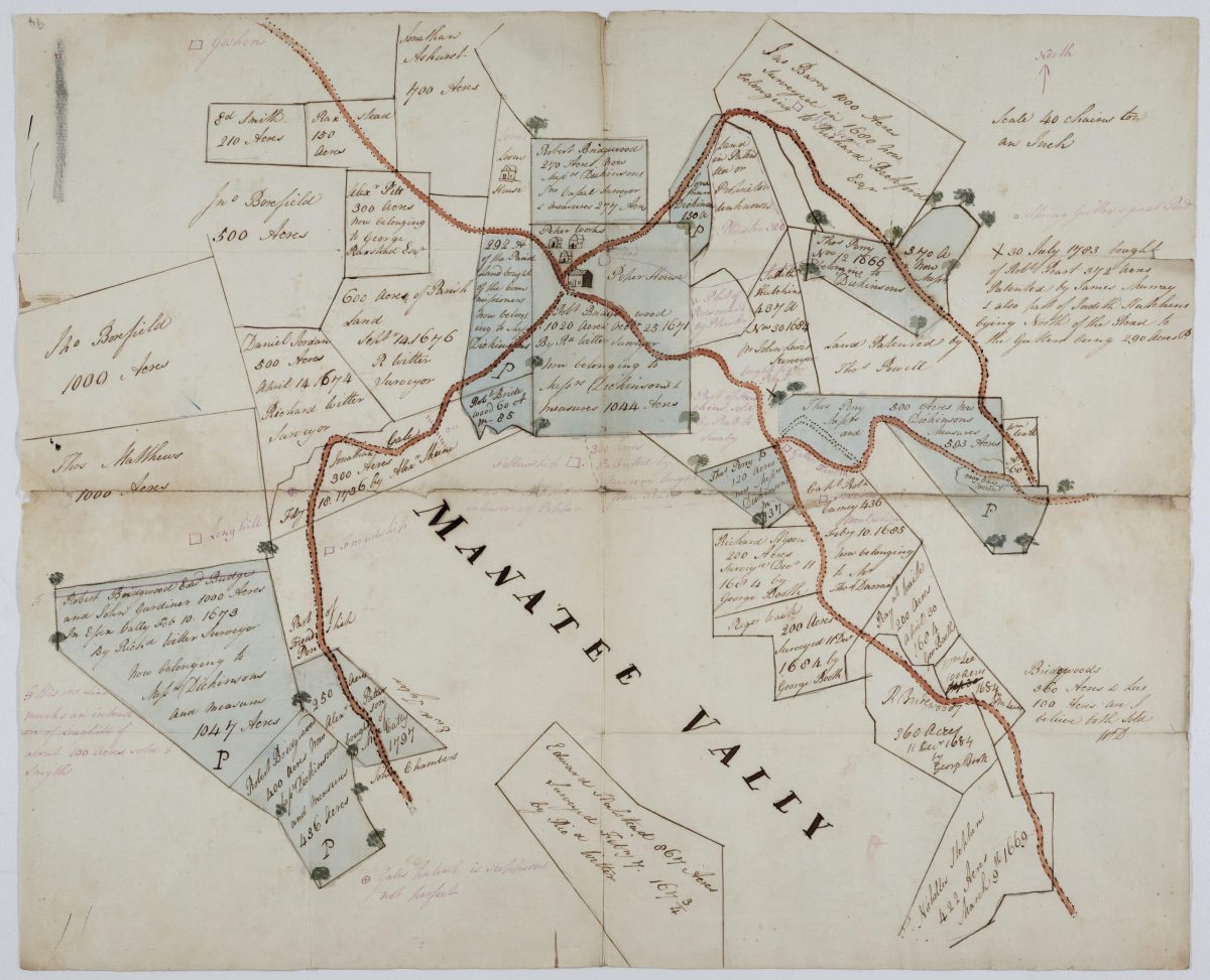 Image 1. Map of the Dickinson’s estates in the Manatee Valley, Jamaica